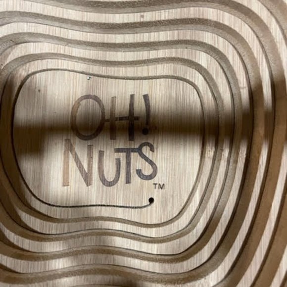 OH! NUTS Apple Shaped Collapsible Wood Fruit / Nut Basket Bowl - Picture 2 of 7